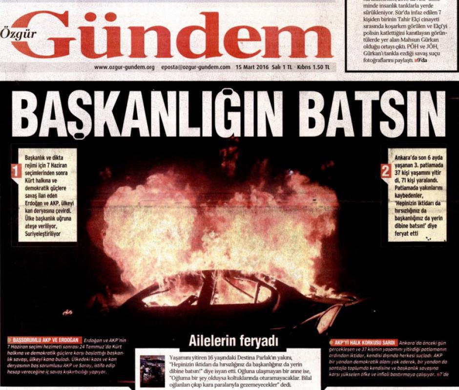 Interdiction du journal turc Özgür Gündem: 